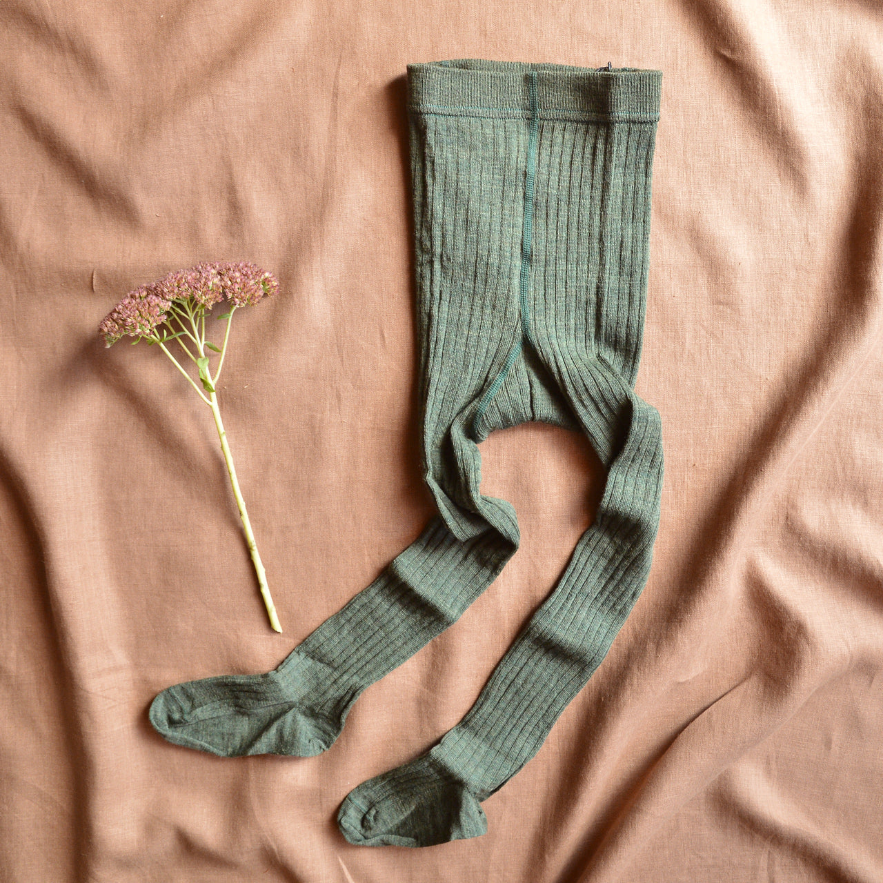 Ribbed Tights in Organic Merino/Cotton (1-8y)