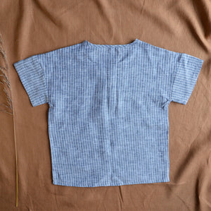 Linen Short Sleeve Top - Stripes (6-8y) *Last One!