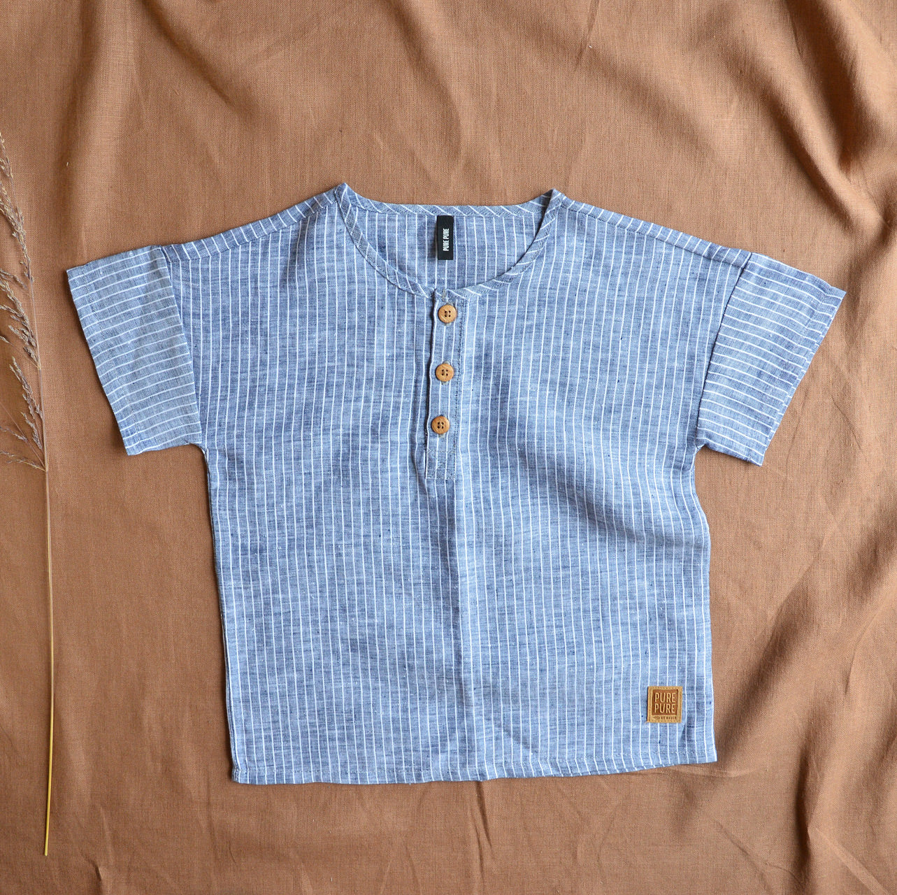 Linen Short Sleeve Top - Stripes (6-8y) *Last One!