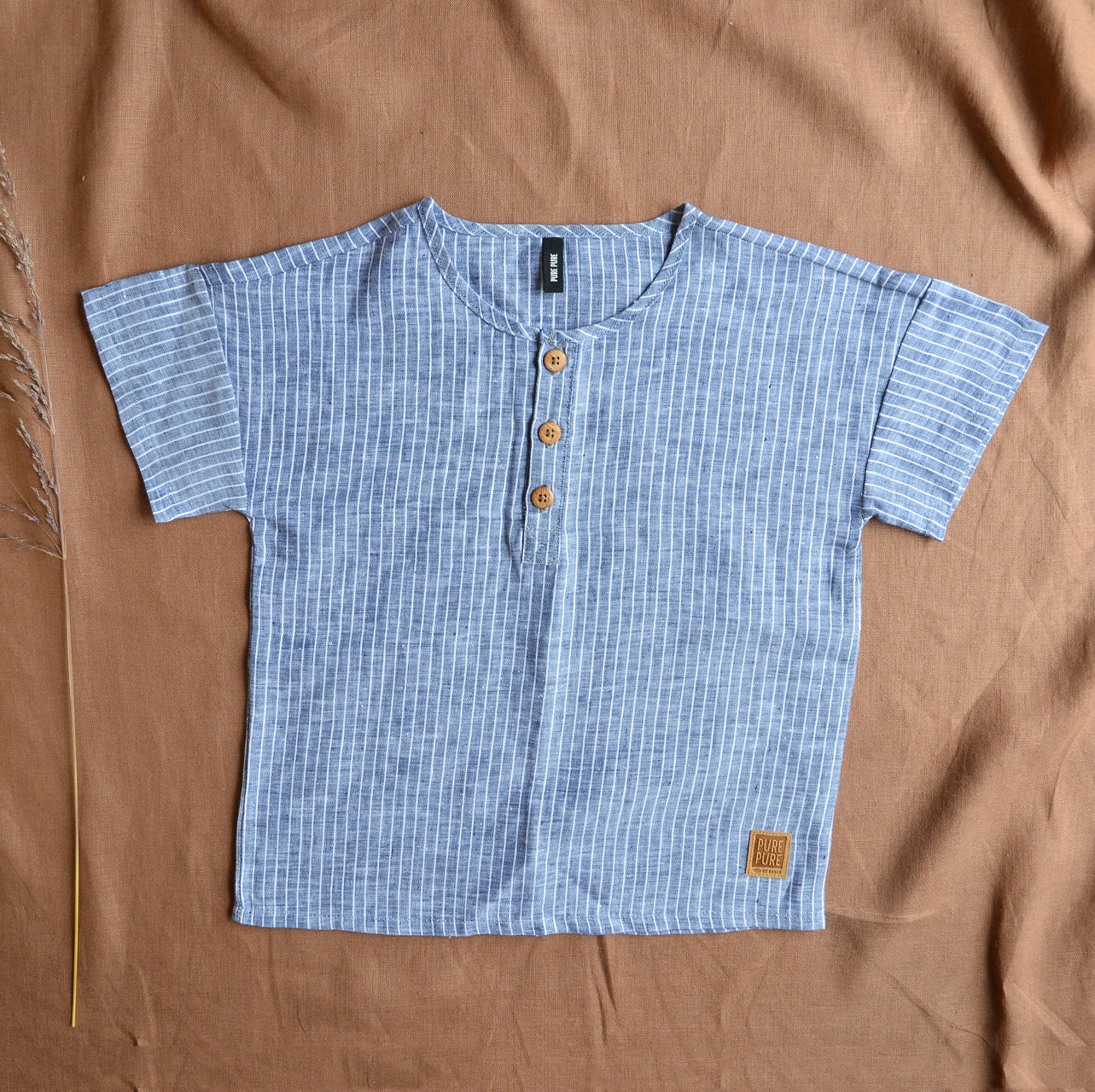 Linen Short Sleeve Top - Stripes (6-8y) *Last One!