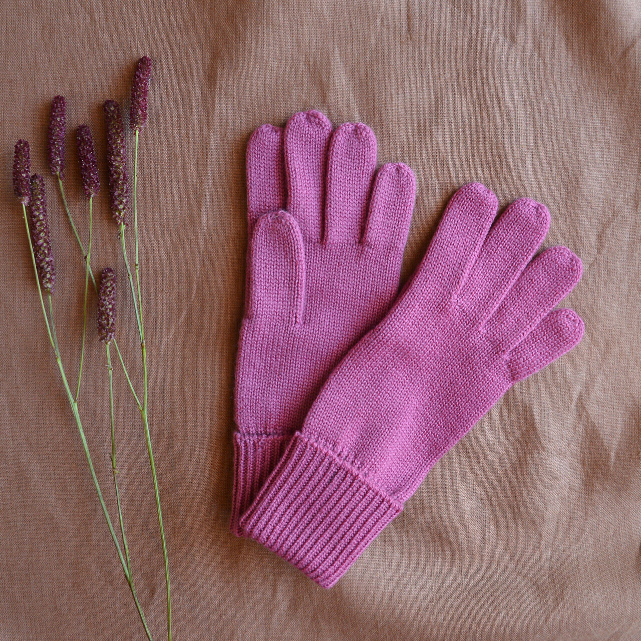Kids Wool Gloves in 100% Organic Merino (Pink only) *Last One!