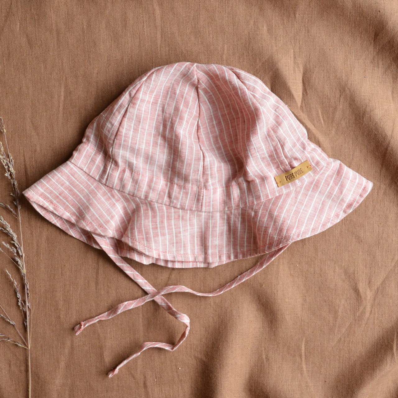 Linen Sun Hat - Rose Stripes (Baby-Kinder)