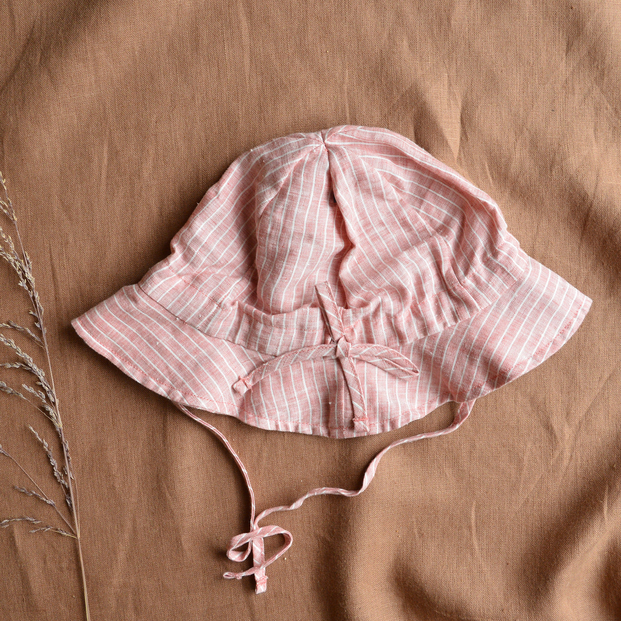 Linen Sun Hat - Rose Stripes (Baby-Kinder)