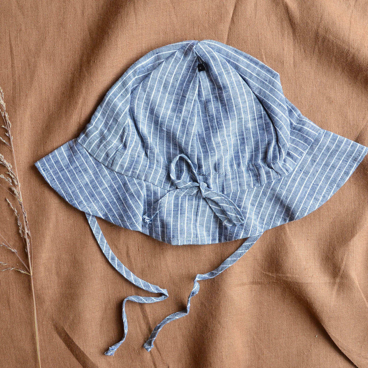 Linen Sun Hat - Blue Stripes (Baby-Kinder)