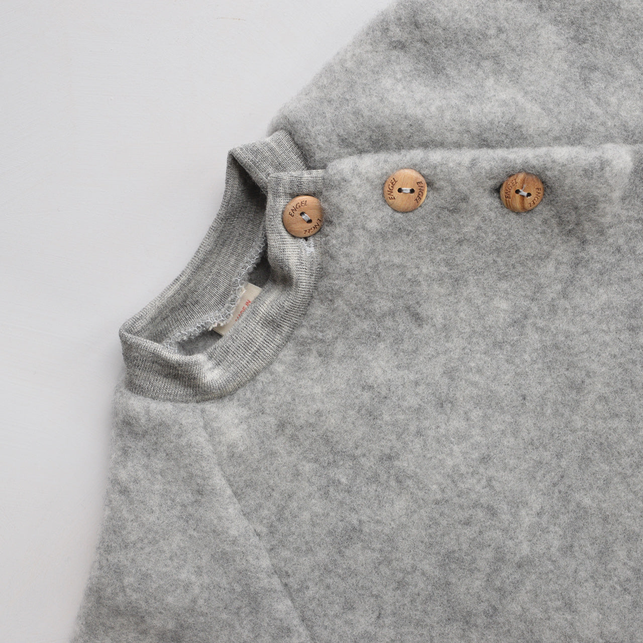 Baby Wool Fleece Raglan Jumper Grey 0 2y Woollykins