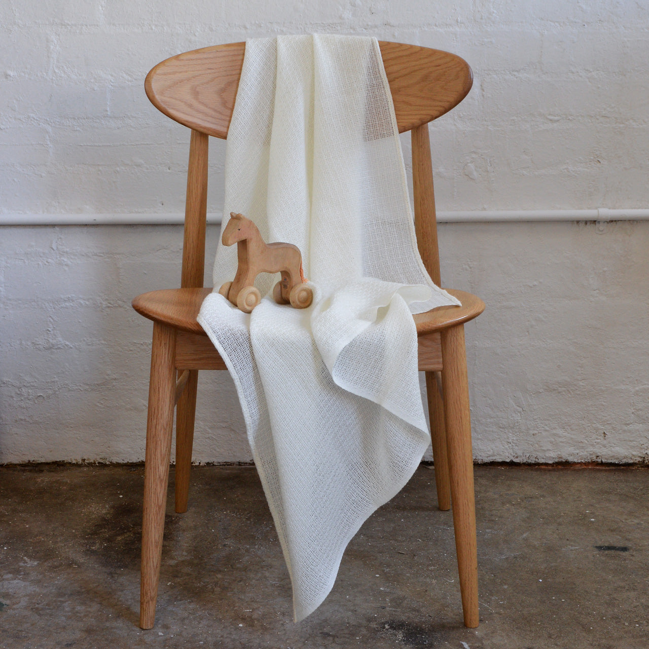 Woven Baby/Cot Blanket in Wool/Alpaca (120x100cm)