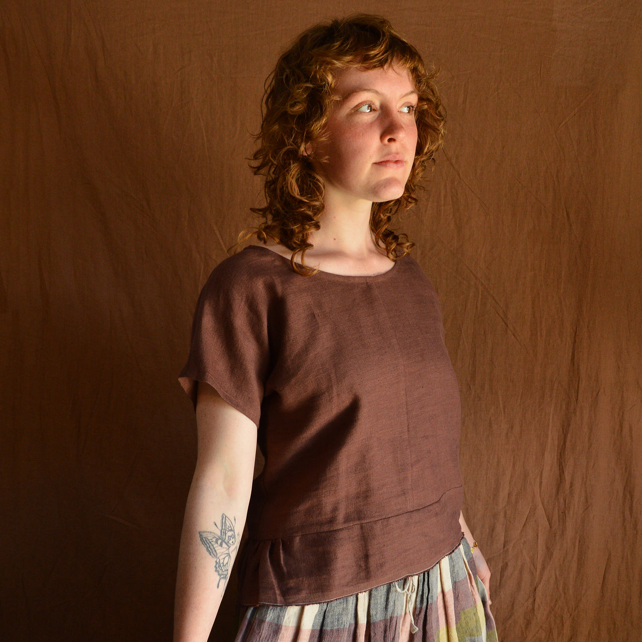 Linen Pieces Top - Rosewood (Women)