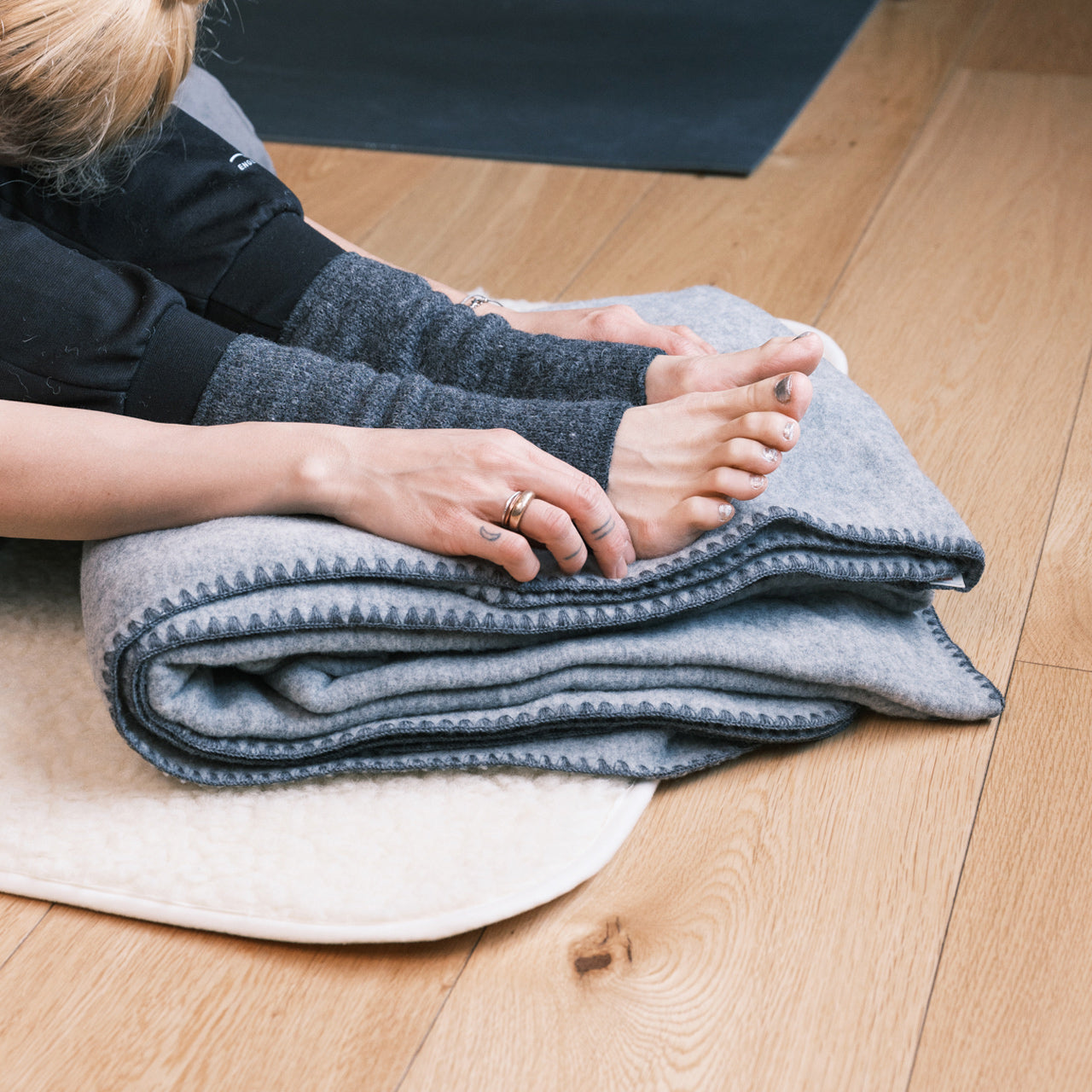 Organic Merino Wool Fleece Blanket - Grey (180x150cm)