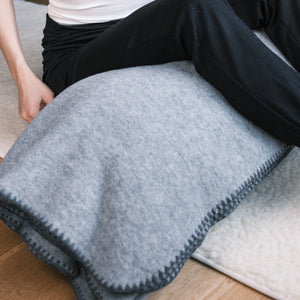 Organic Merino Wool Fleece Blanket - Grey (180x150cm)