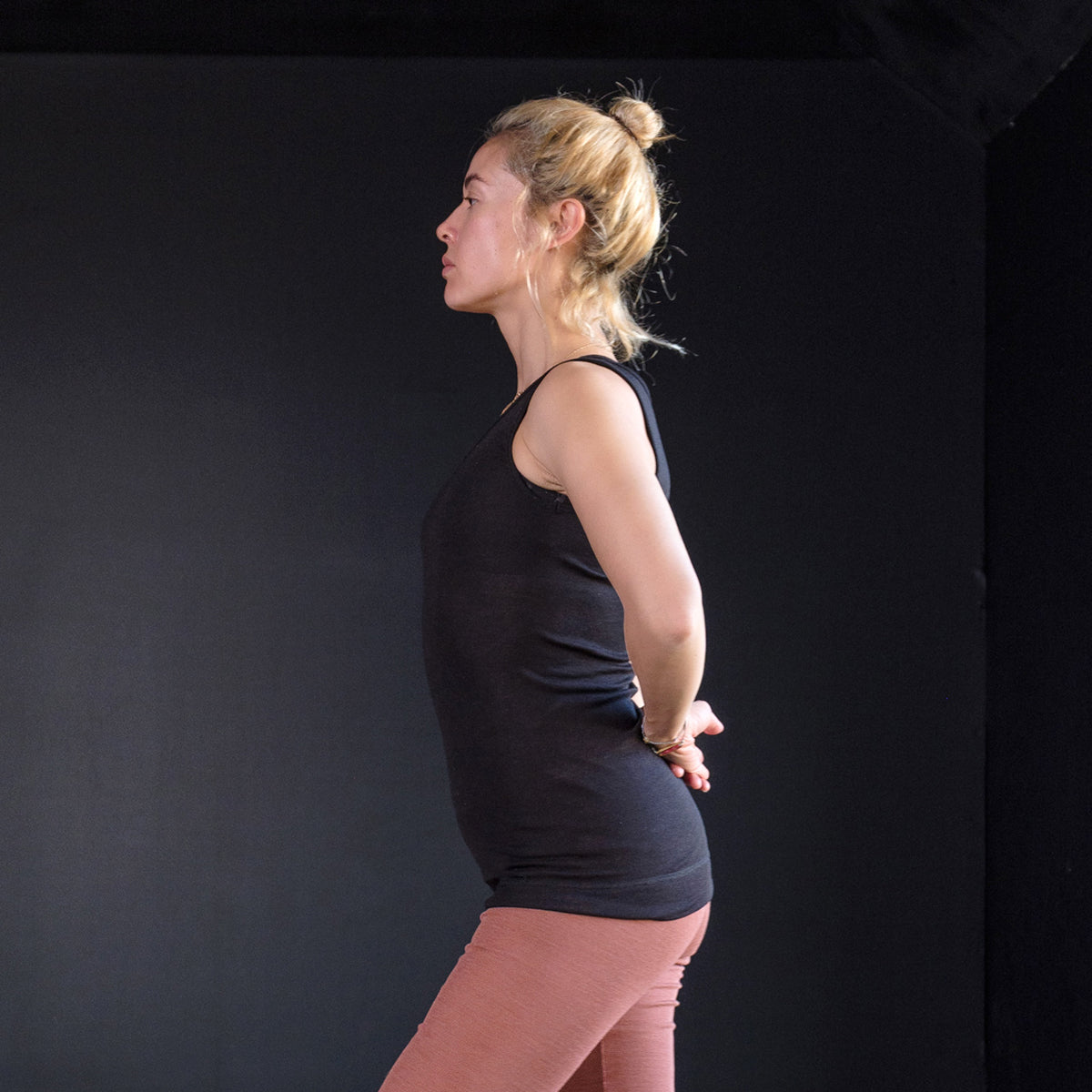 Women's Extra Long Sleeveless Vest - Organic Merino/Silk