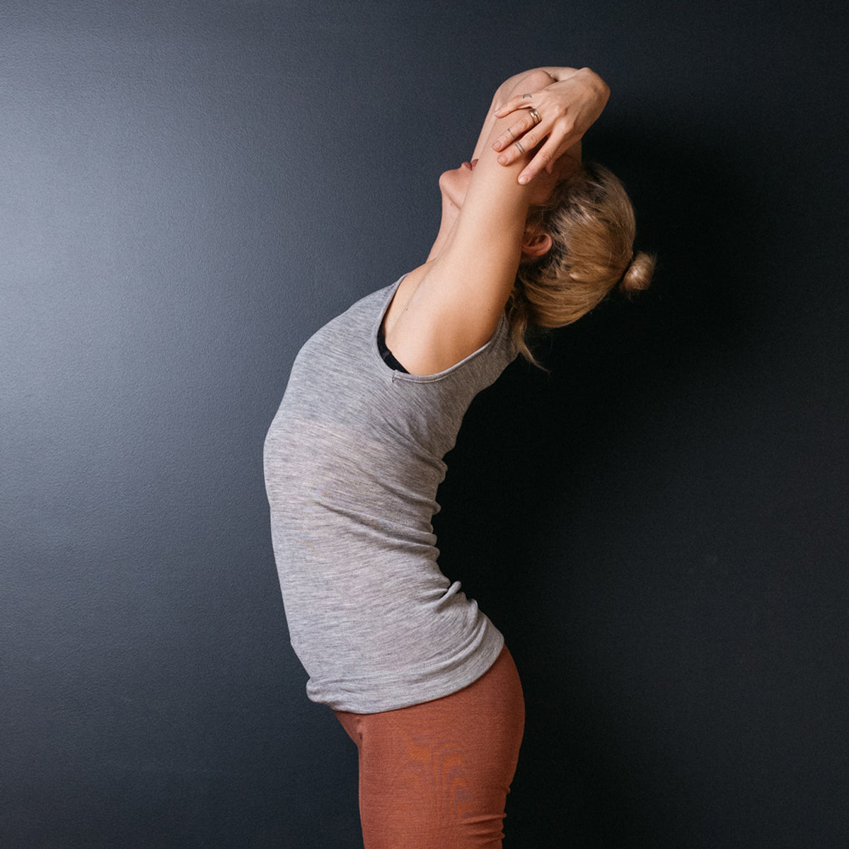 Women's Extra Long Sleeveless Vest - Organic Merino/Silk