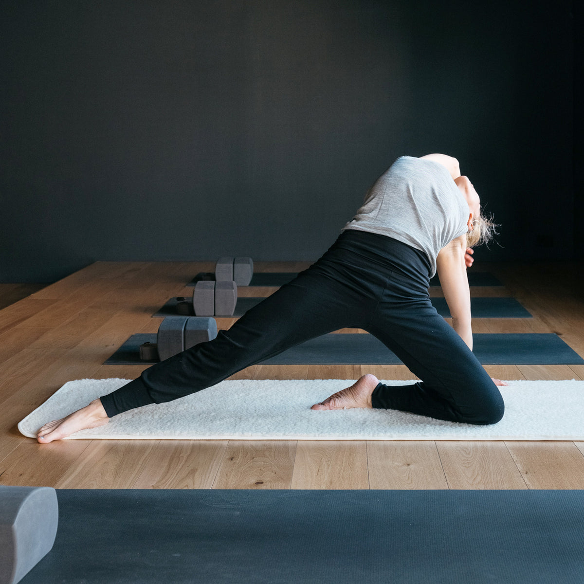 Organic Merino Wool/Silk Yoga Pants - Black (Women's S-XL)