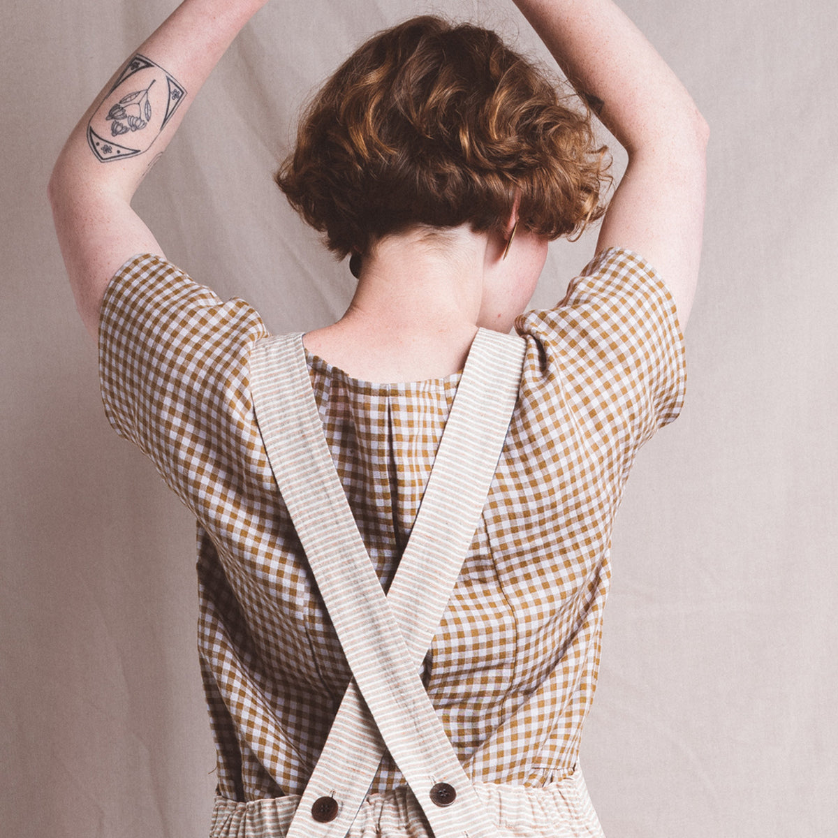 Pieces Top - 100% European Linen - Garden Gingham (M-L) *Last ones