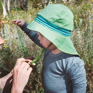 Firefighter UV Sun Hat in 100% Organic Cotton - Stripes (6-12m) *Last One!