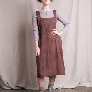Mamiko Linen Apron Dress - Rosewood (Women)