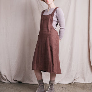 Mamiko Linen Apron Dress - Rosewood (Women)