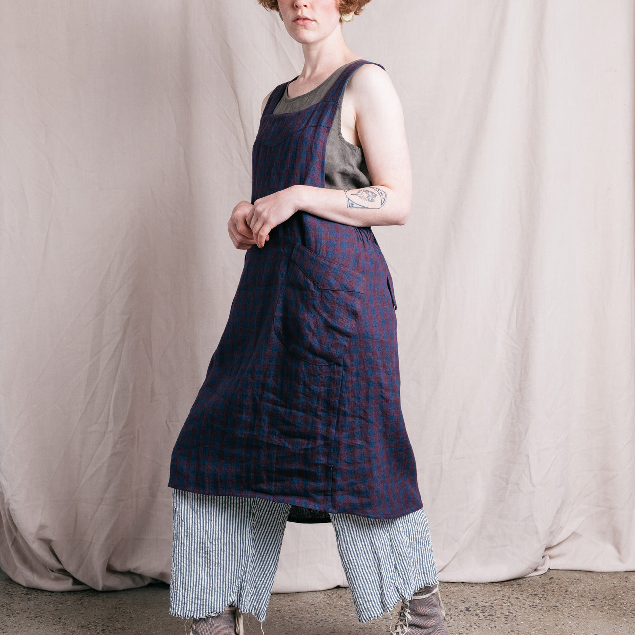 Mamiko Linen Apron Dress - SS22 Hymn (Women M-L) *Last ones