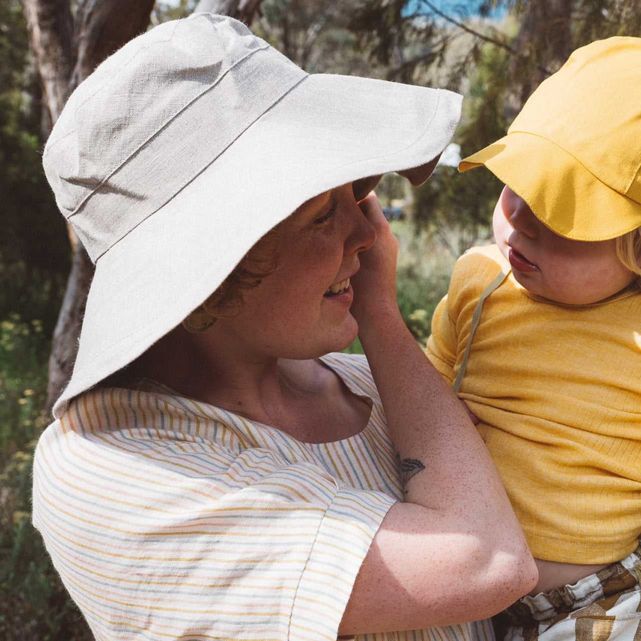 Wide Brim Hat Sofie - Organic Linen (Child-Adults) *Restocking Spring