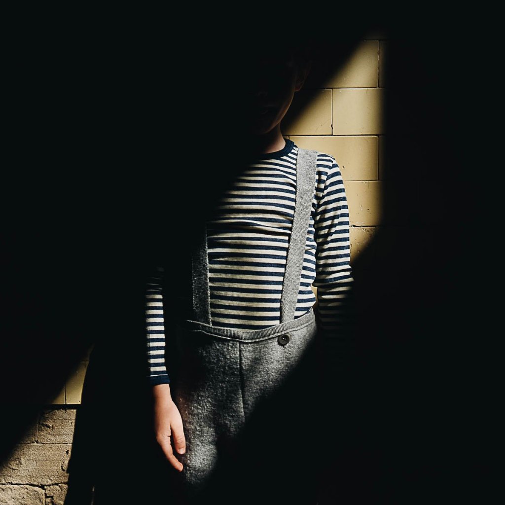 Child's Long Sleeve Top - 100% Organic Merino - Stripes (1-12yrs)