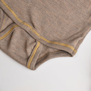 Baby Bodysuit Long Sleeve Organic Wool/Silk (0-3yrs)