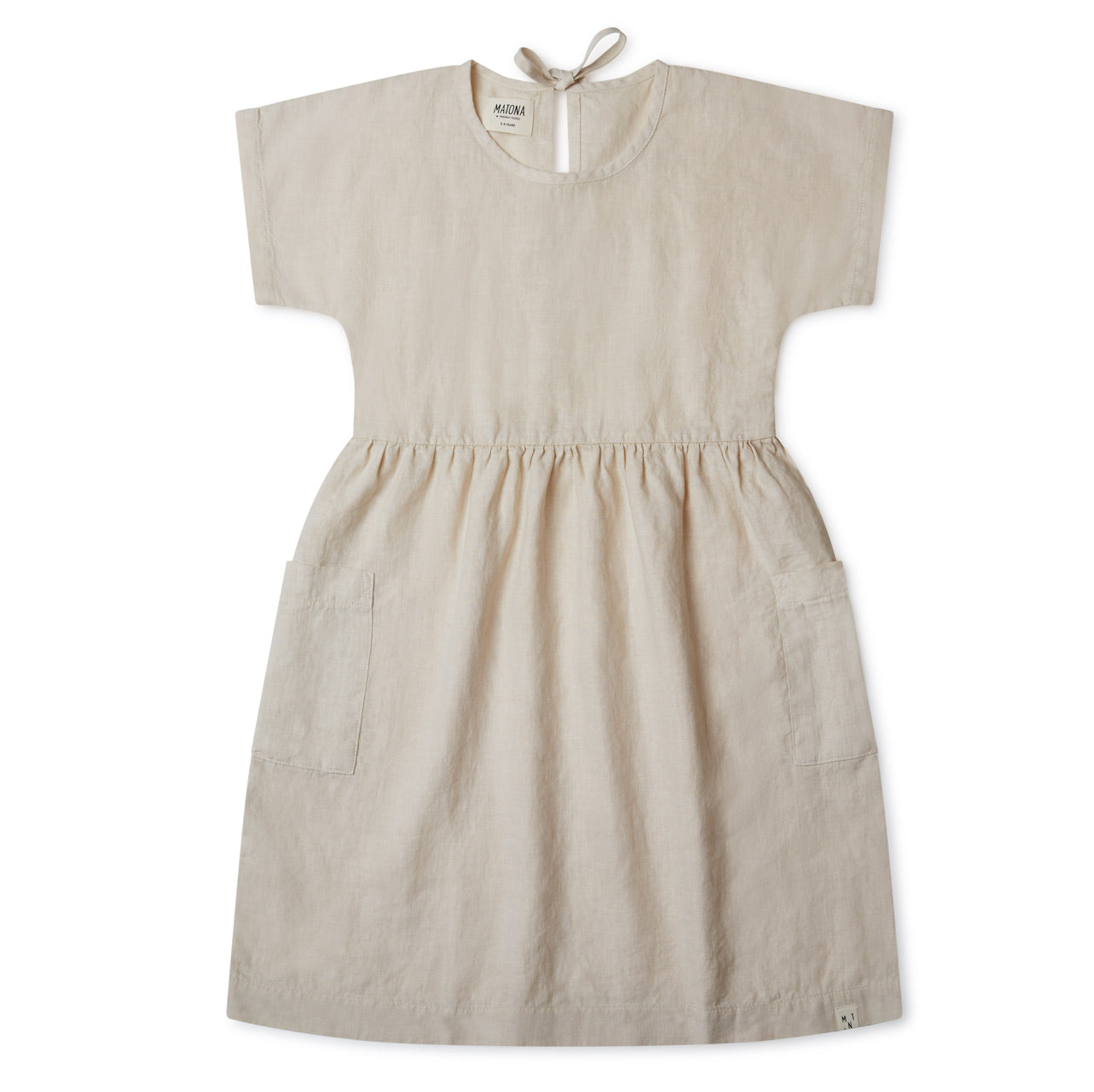 Eden Dress in 100% Linen - Milk (9-10y) *Last One!