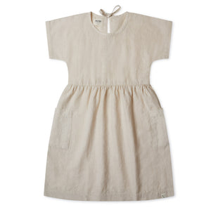 Eden Dress in 100% Linen - Milk (9-10y) *Last One!
