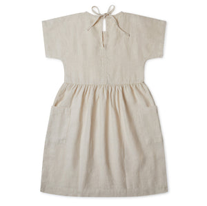 Eden Dress in 100% Linen - Milk (9-10y) *Last One!