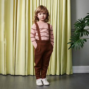 Kids Merino Pants with Removable Braces - Charcoal (2-3y) *PRE-LOVED