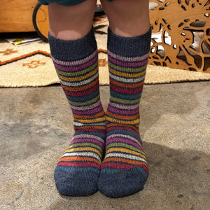 Child's Plush Rainbow Organic Wool Socks