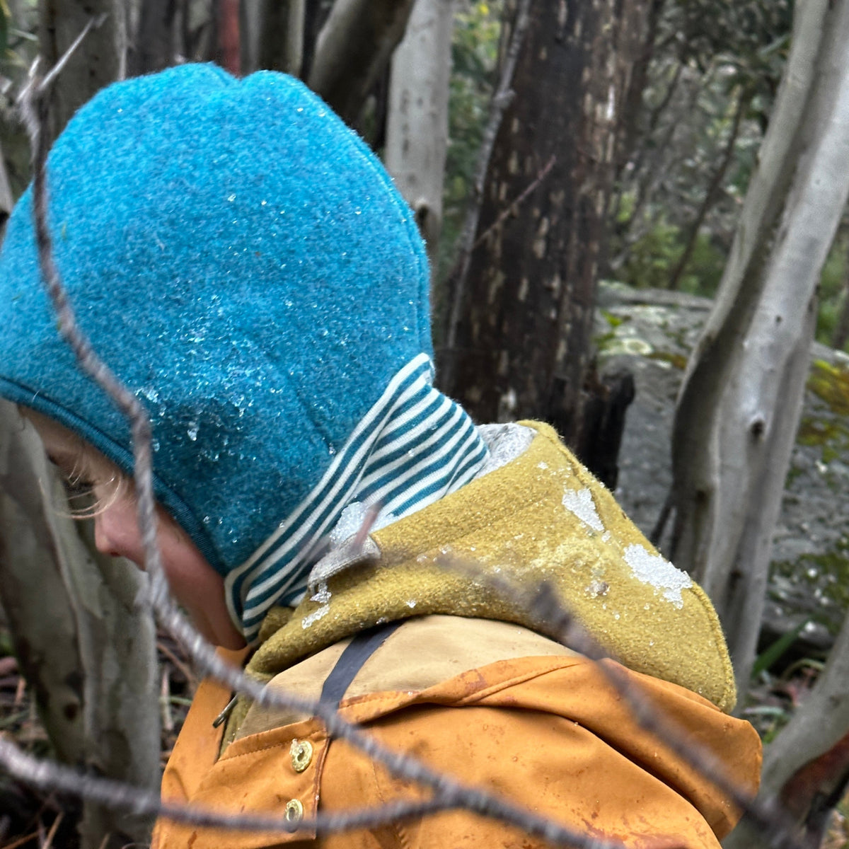 Wool Fleece Balaclava with Stripy Neck Warmer (1-10y)