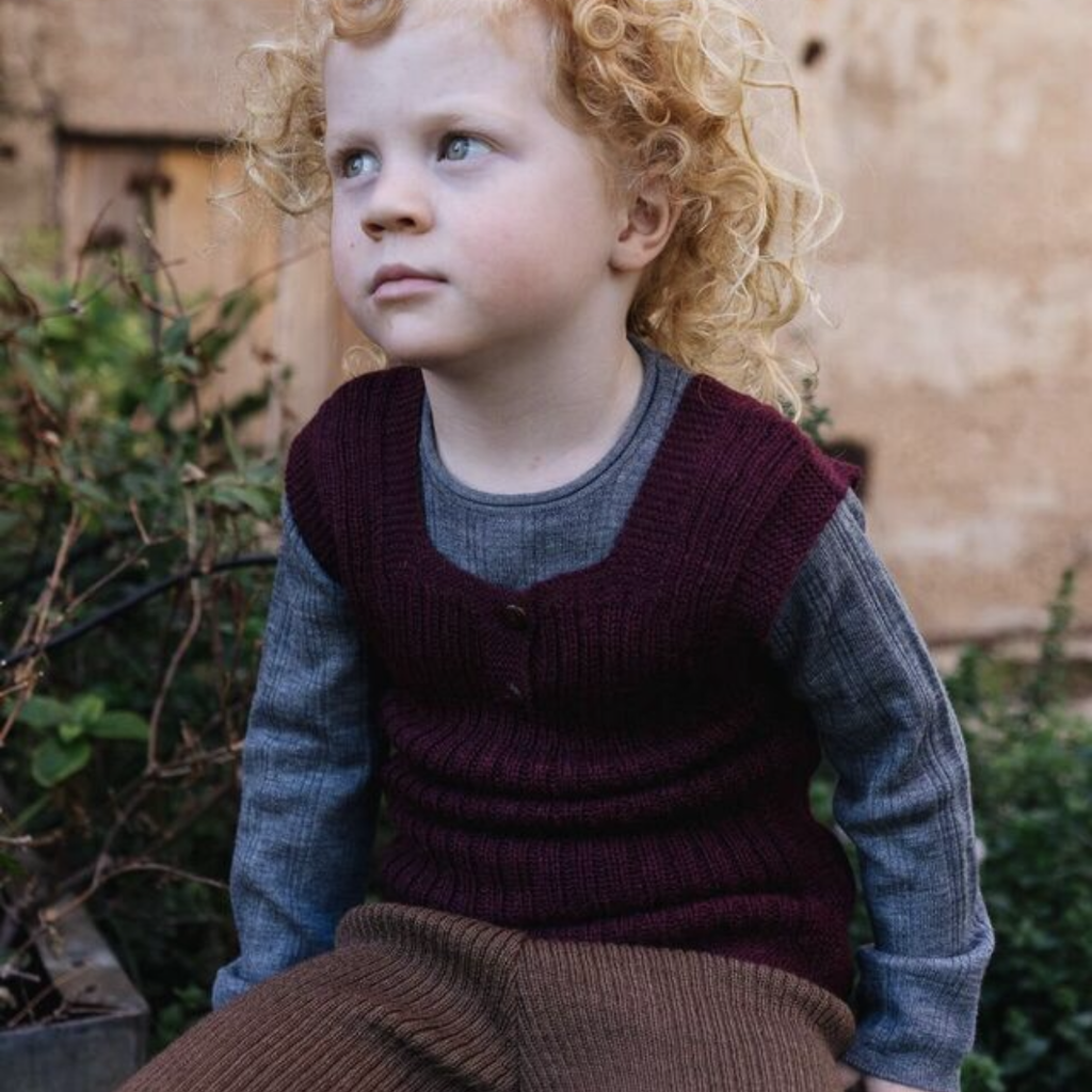 Rico Vest - 100% Baby Alpaca - Chocolate Brown (1-3y) *PRE-LOVED