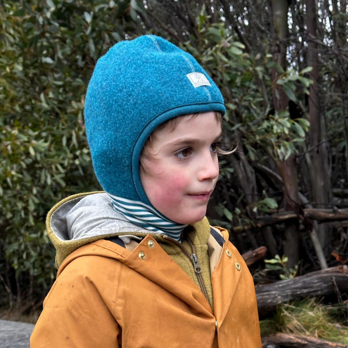 Wool Fleece Balaclava with Stripy Neck Warmer (1-10y)