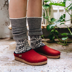 Wool Felt Clogs - Kris - Paprika (Adults 36-42)