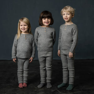 Grandpa Sweater - 100% Baby Alpaca - Indigo (18m-3y)