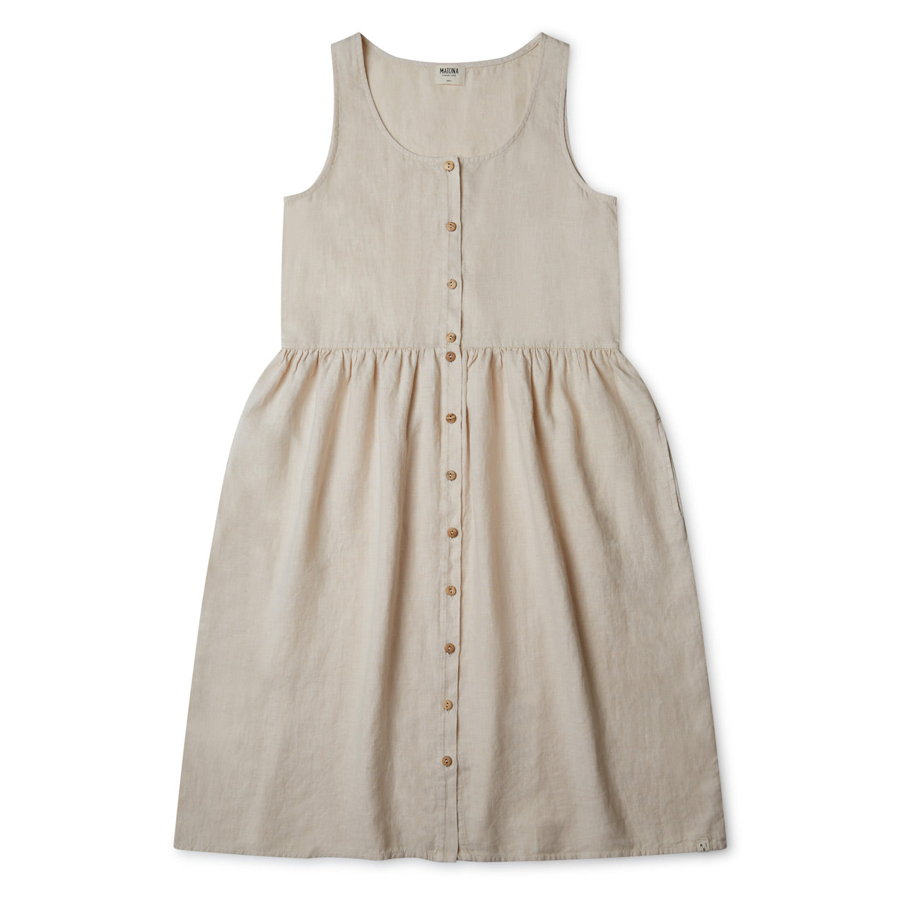 Women’s Marla Dress in 100% Linen - Milk (L) *Last ones