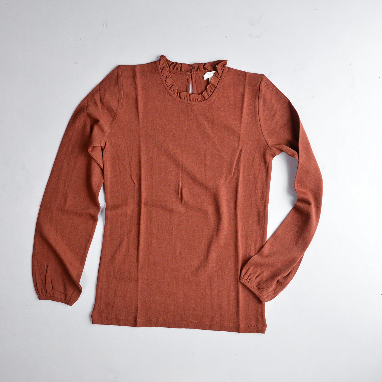Women's Merino Ruffle Blouse - Rhubarb (M/L) *Last ones!