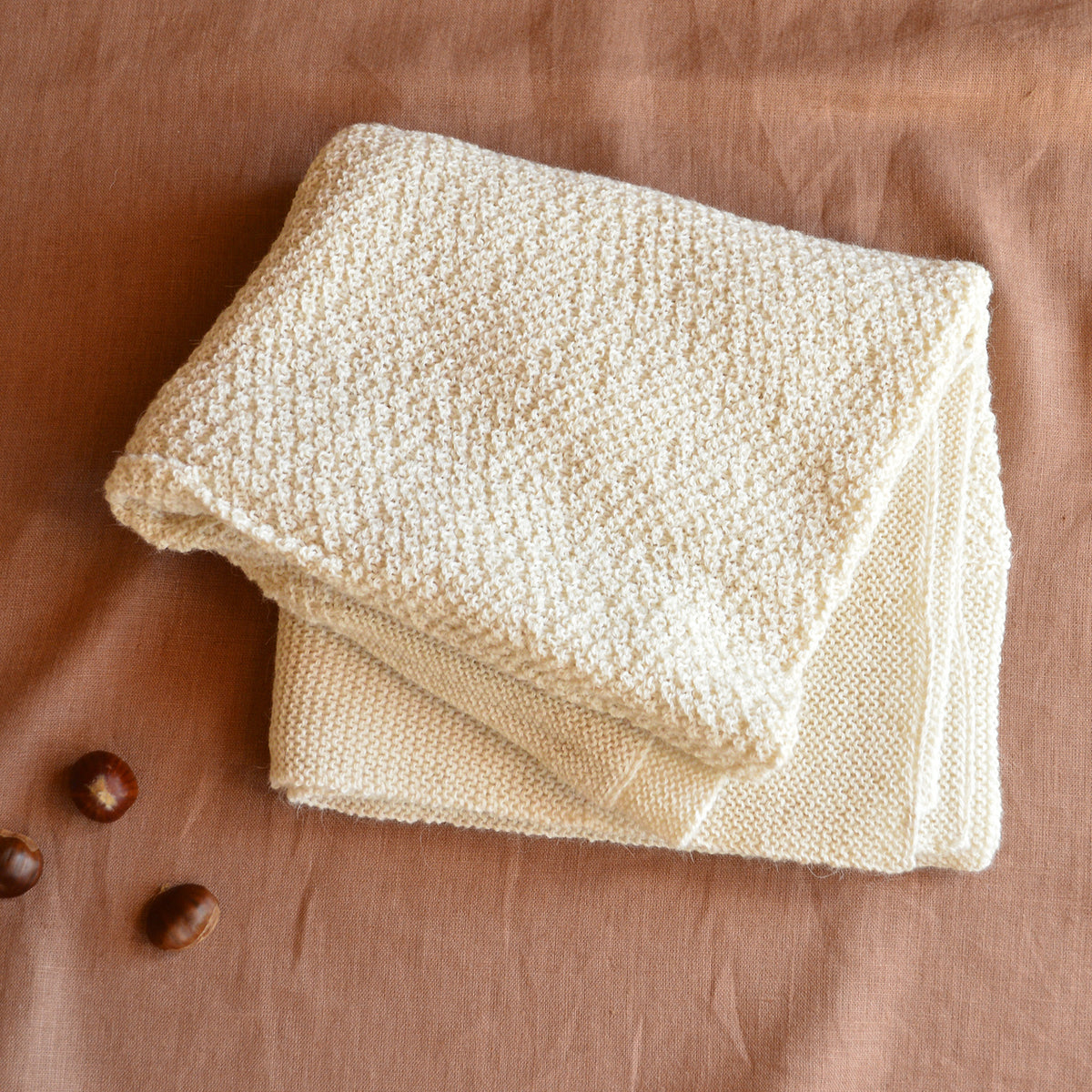 Heirloom Alpaca Baby Blanket - Ecru (90x90cm)