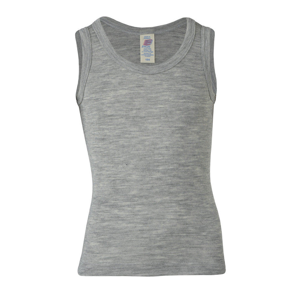Child's Sleeveless Vest - Organic Merino/Silk - Grey (1-14y)