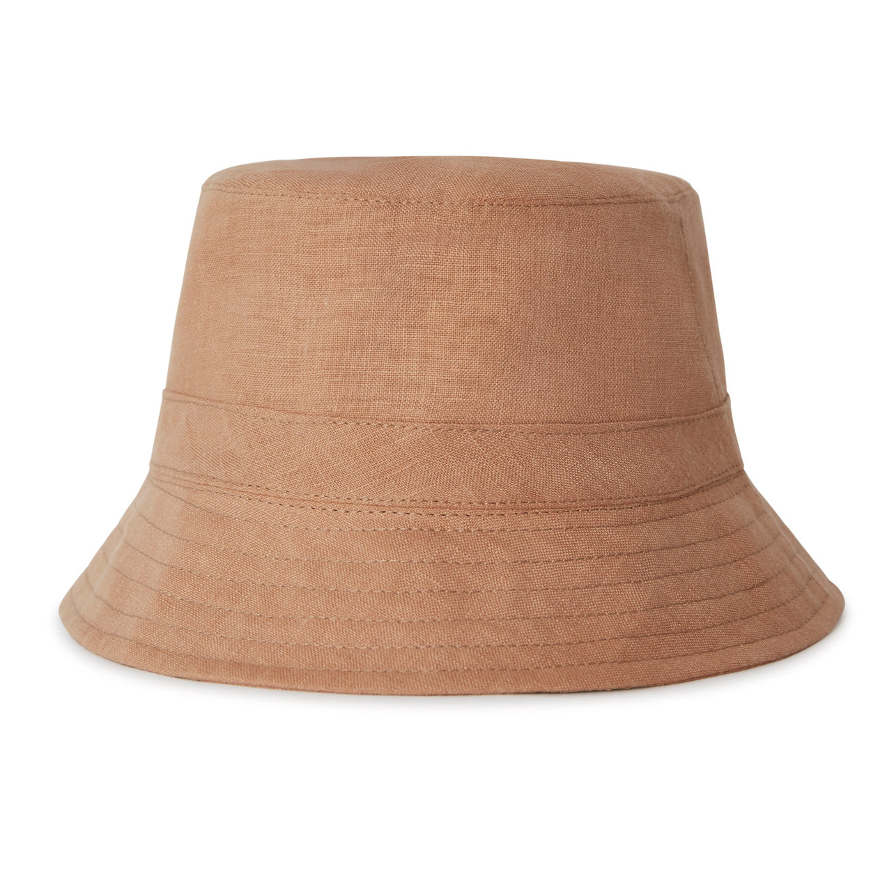 Child's Linen Bucket Hat with Quilted Brim - Hazel