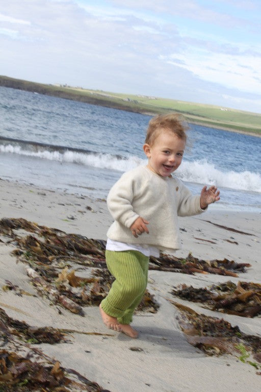 Baby Raglan Jumper - 100% Organic Wool Fleece - Walnut (3m-6y)