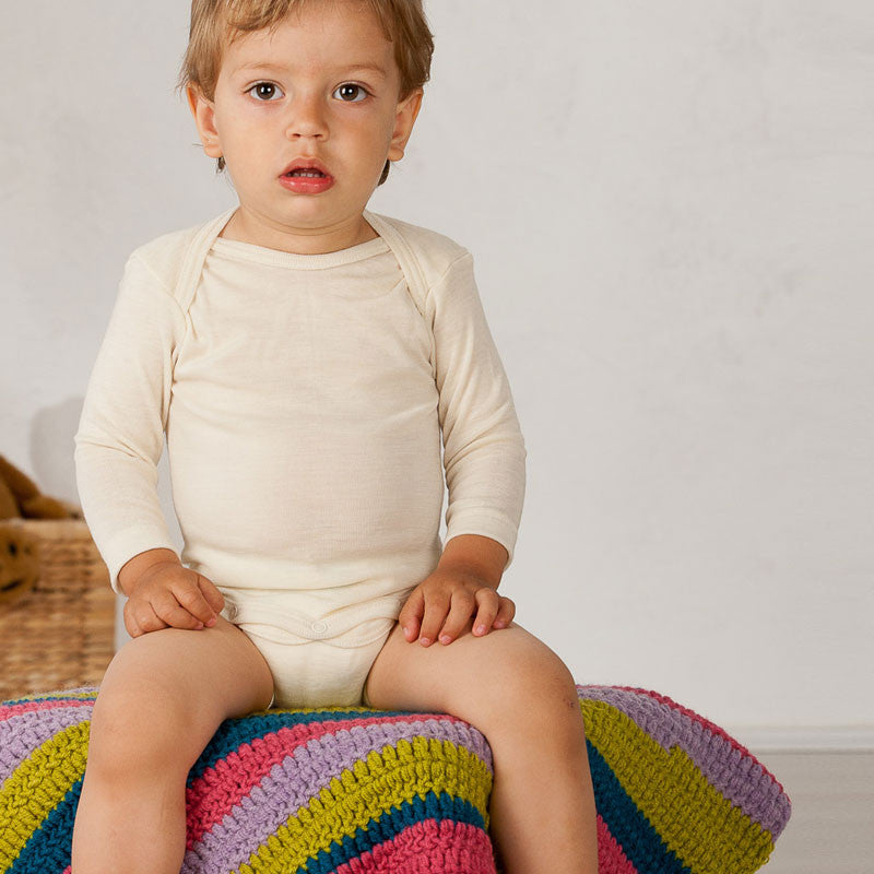 Baby Body Longsleeve 100% Merino (0-3yrs)